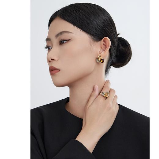 Oflye潮流饰品  复古高级感小众锆石耳环女时尚个性气质耳钉欧美轻奢耳饰潮 商品图2