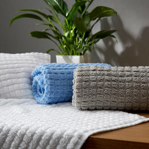 【多样屋专柜】多样屋棉毛巾蓬松柔软蜜巢-埃及棉素色面巾/浅咖 商品图2