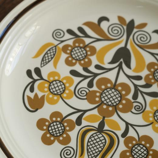 1960-70s英国MYOTT Folklove Ironstone花卉餐盘C0039 商品图2