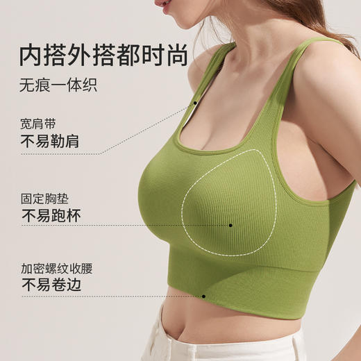 奶糖派大胸吊带【沙漏衣1.0】带胸垫文胸一体显瘦针织背心内衣女 商品图1