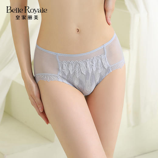 皇家丽美羽毛款文胸配套底裤蕾丝中低腰女士内裤K203-K1 商品图1