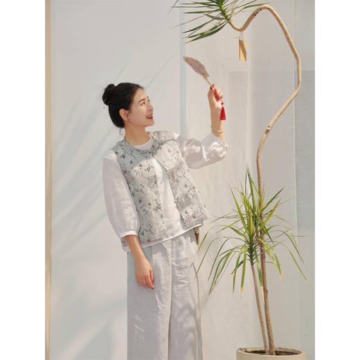 【抖音专属】永遇乐-圆领马甲（24704768-明月珰/绿宝石/单宁/苍烟落照/芦花） 商品图6