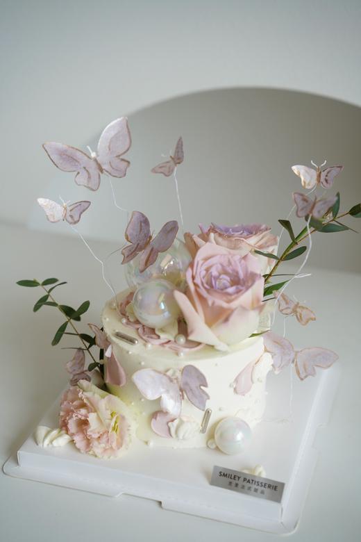 简约奶油蛋糕 | 鲜果原味奶油 - 蝶舞玫瑰（季节原因树叶不完全相同） 商品图2