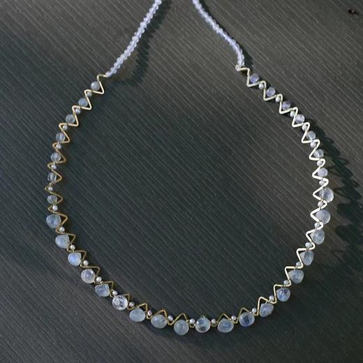 SpoiledBrat Jewelry芒光系列｜斜长石月光石精致颈链 商品图5