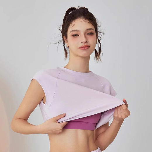 跃牌【禅语梵心】春季新品瑜伽服运动短袖罩衫跑步休闲上衣女DX2592 商品图2