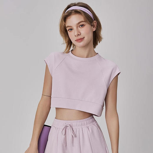 跃牌【禅语梵心】春季新品瑜伽服运动短袖罩衫跑步休闲上衣女DX2592 商品图0