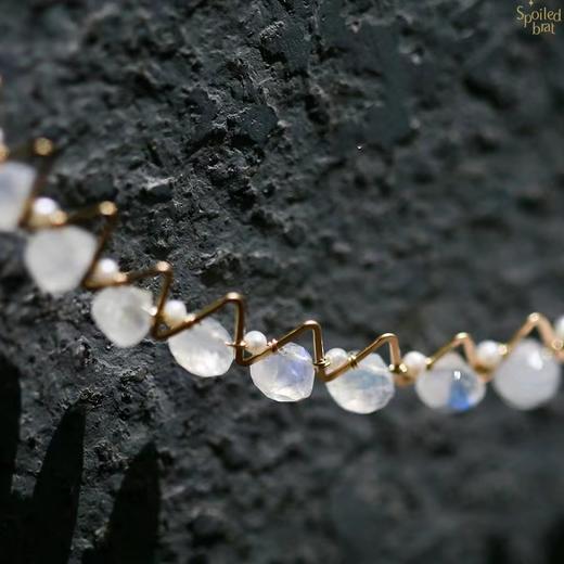 SpoiledBrat Jewelry芒光系列｜斜长石月光石精致颈链 商品图4