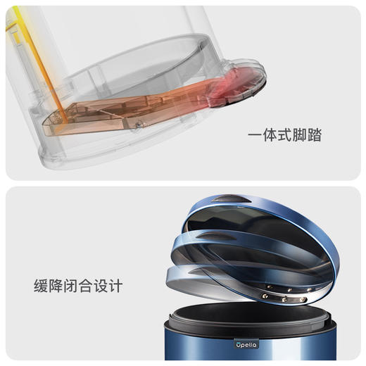 优百纳NEW百慕系列脚踏式卫生桶垃圾桶-5升（薄荷绿） 商品图3