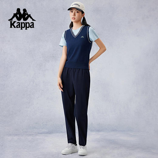 Kappa卡帕背靠背2024新款编织背心运动休闲马甲女款纯棉修身上衣K0E62VV20 商品图4