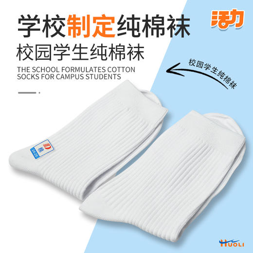 深圳中小学生白色运动袜纯棉薄厚袜 商品图1