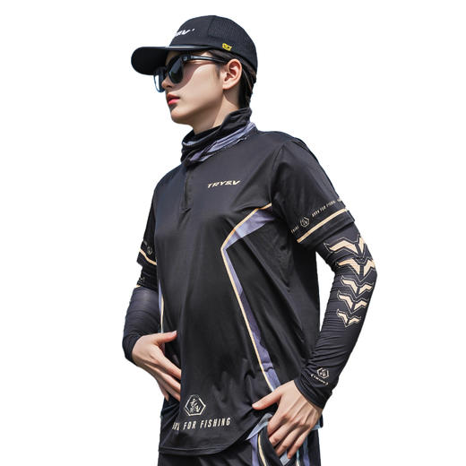 创威王者之战夏季冰丝防紫外线透气户外分体钓鱼服轻薄防晒服短袖 商品图4