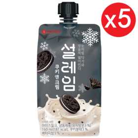 乐天雪莱淋曲奇奶昔冰淇淋160ml롯데 설레임 쿠키앤크림  빙과