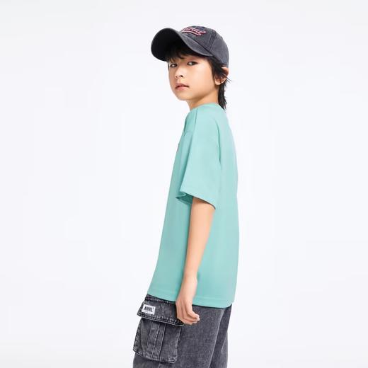 【抗菌防汗臭】【实体店同款】男女童100%纯棉凉感短袖T恤亲子装安奈儿童装AM421872 商品图1