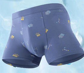 MH竹纤维男士印花平角内裤31347