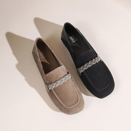 西村名物2024年秋季新款平底舒适乐福鞋深口单鞋T24CM38261 商品图0