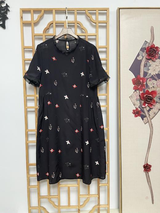 丁摩 夏季新款收腰真丝连衣裙宽松A字桑蚕丝连衣裙Q122038HS-DS399 商品图1