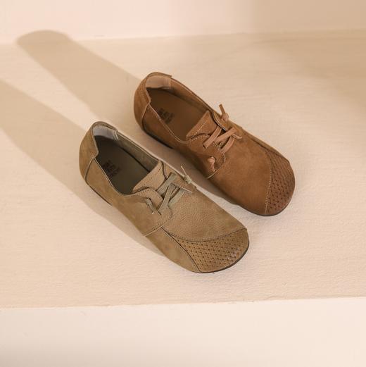 西村名物2024年秋季新款舒适平底方头系带深口单鞋X24CM37621 商品图0