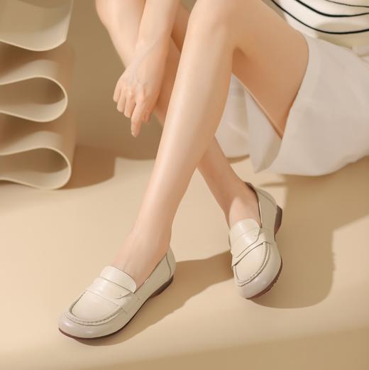 西村名物2024年秋季新款平底舒适乐福鞋深口鞋T24CM38331 商品图3