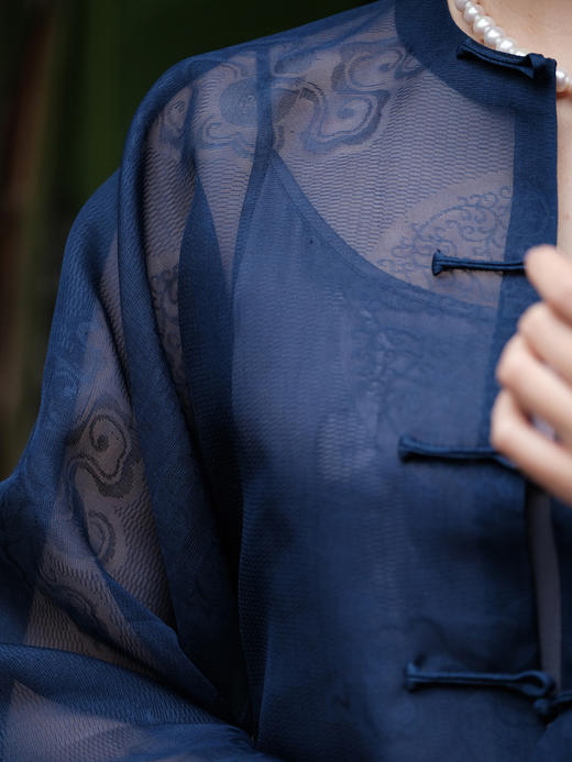 盛唐牡丹| 古法四经绞罗对襟圆领外套 商品图4