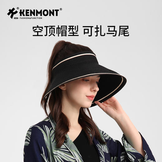 乔妈专属 卡蒙赫本度假风花边法式空顶防晒大檐帽轻薄可巻折 商品图5