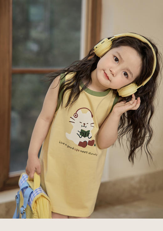 【39元起任选2条】宝宝t裙女长款背心裙夏季婴儿凉感冰瓷棉连衣裙聚 商品图2