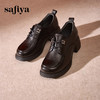 Safiya/索菲娅2024秋英伦风真皮粗跟百搭厚底系带深口通勤小皮鞋 SF43112127/SFD3112M27 商品缩略图5