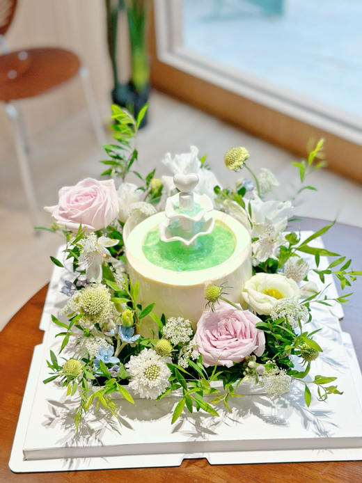 许愿池鲜花蛋糕，提前三天预定，🉑更改色系 商品图1