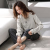 芬腾睡衣女纯棉长袖柔软春秋款套装宽松大码圆领全棉套头家居服 商品缩略图1