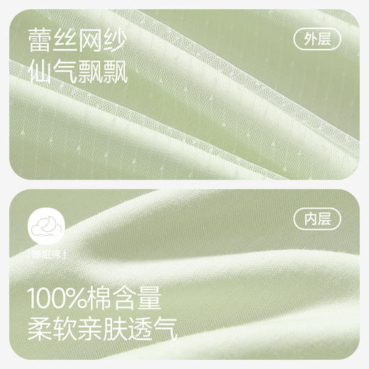 芬腾吊带睡裙女士夏季薄款透气新款睡衣裙蕾丝网纱宽松家居服中裙 商品图1