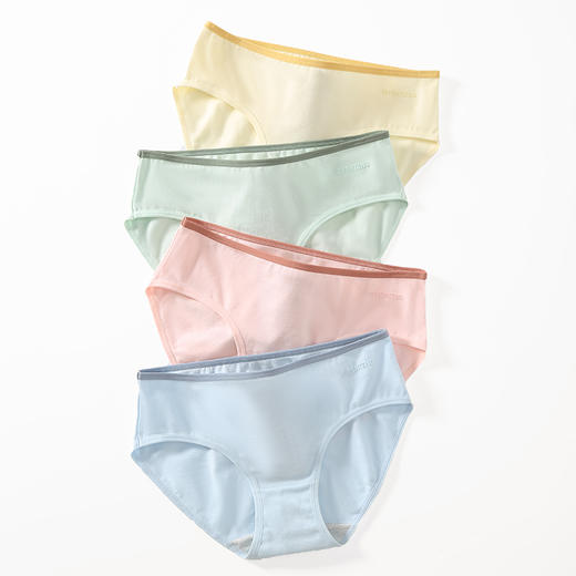芬腾中腰内裤【4条盒装】全棉纯色女士透气日系短裤纯棉三角裤头 商品图4