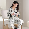 芬腾睡衣女士纯棉长袖春秋款舒适透气全棉花卉印花甜美家居服套装 商品缩略图0