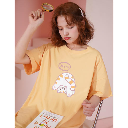 芬腾睡裙女纯棉春秋天夏季薄款休闲宽松可爱睡衣连衣裙子大码 商品图1