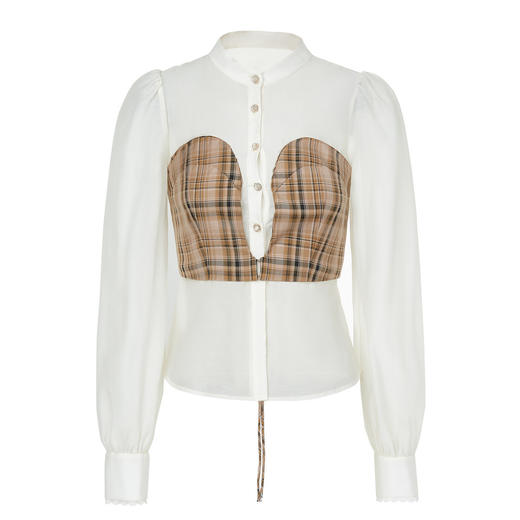 玛克门店发货：复古宫廷风格纹假两件衬衫MC88TP544Z80 商品图2