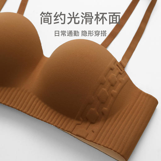 芬腾女抹胸内衣上托光面防滑收副乳文胸性感舒适无肩带无钢圈胸罩 商品图4