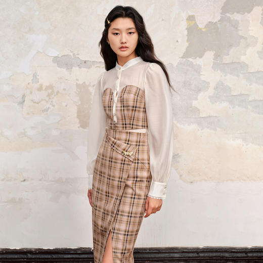 玛克门店发货：复古宫廷风格纹假两件衬衫MC88TP544Z80 商品图0