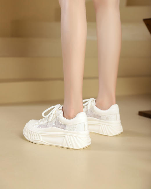 westory春秋新款休闲厚底轻便舒适圆头百搭老爹鞋板鞋W24CM74441 商品图8