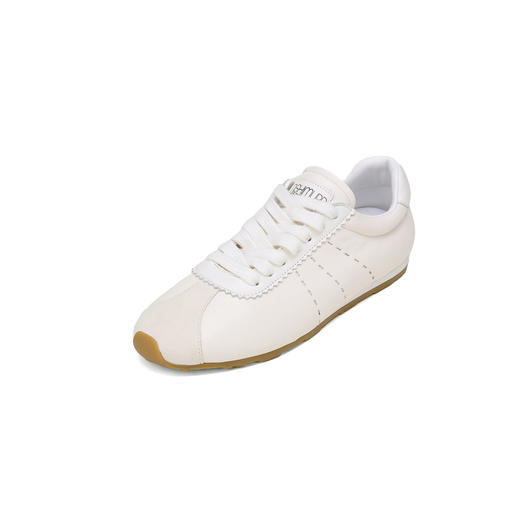 西村名物2024夏季新品真皮轻便软底粉色流行平底时尚休闲运动鞋女T24CM38371 商品图6