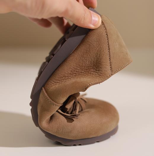 西村名物2024年秋季息款平底舒软单鞋流苏装饰乐福鞋T24CM37801 商品图6