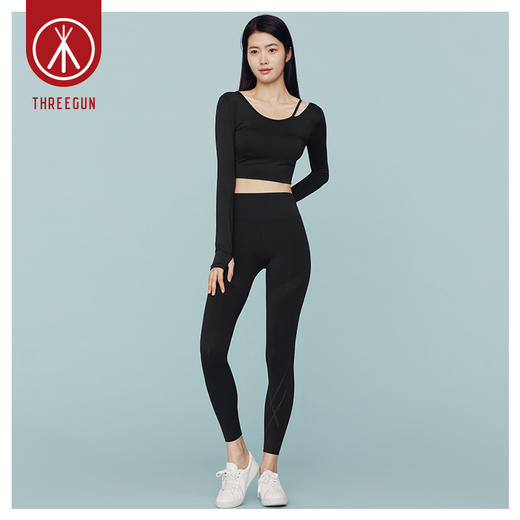 Threegun三枪 女士微压打底长裤-61249B011 商品图0