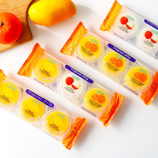 可康牌甜橙味/荔枝味/芒果味果冻80g*3 含椰果口感嫩滑浓浓果香 050181-3/050181-2/050181-1 商品图0