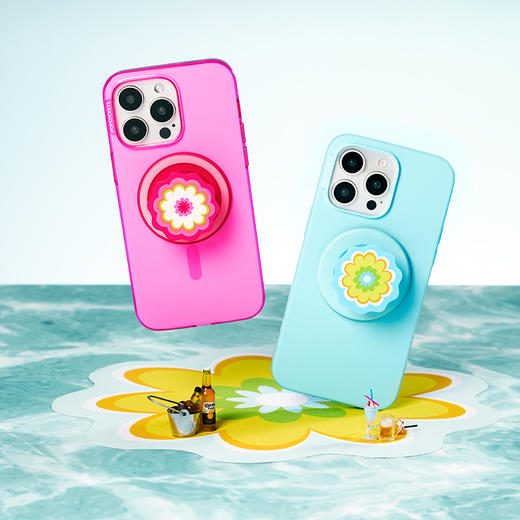 【热带舞曲】万花筒·蓝 MAGSAFE磁吸 Round圆啪嗒系列 蓝色 植物花卉 商品图1