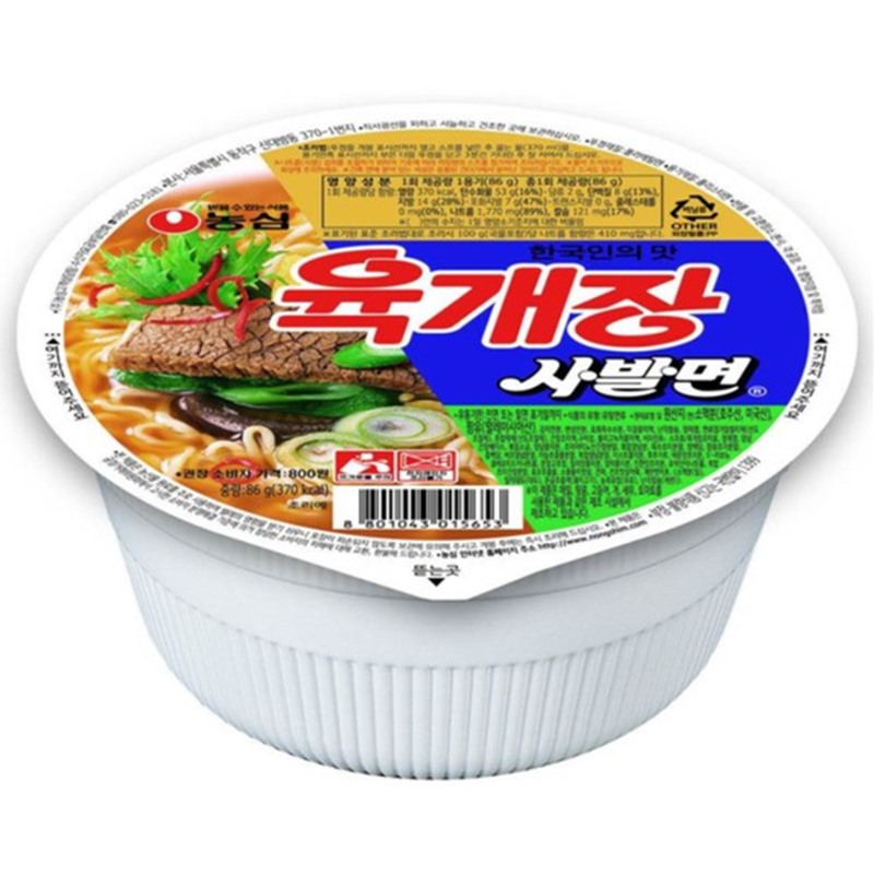 农心牛肉汤碗面86g농심 육개장 사발면