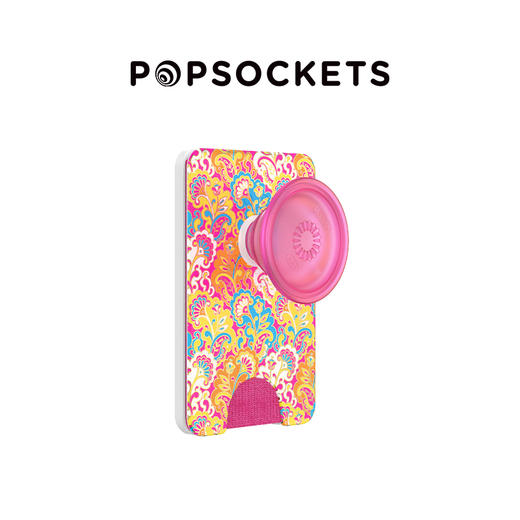 【热带舞曲】斑斓花·MagSafe卡包 Wallet卡包 Wallet of Magsafe磁吸卡包系列 红色 植物花卉 拼贴 商品图0