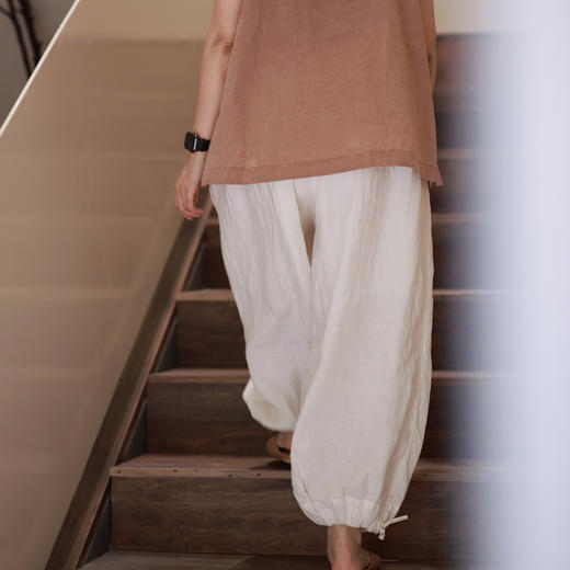 黄阿福｜高支高密两色汉麻浪人裤 商品图5