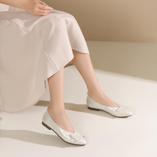西村名物2024年秋季新款小尖头舒适低跟浅口单鞋X24CEX24CE38491 商品图7