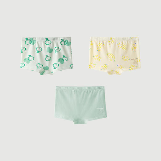 迷你巴拉男童宝宝儿童内裤柔软舒适弹力不易夹pp平角裤3条装 商品图2