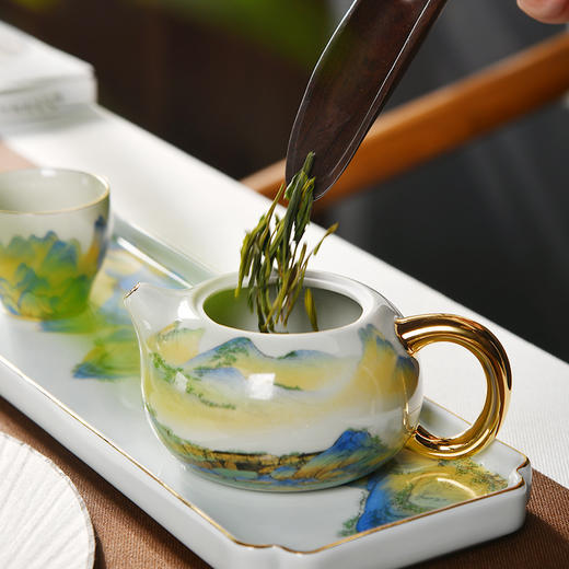 成艺-千里江山方型干泡盘4入 商品图2