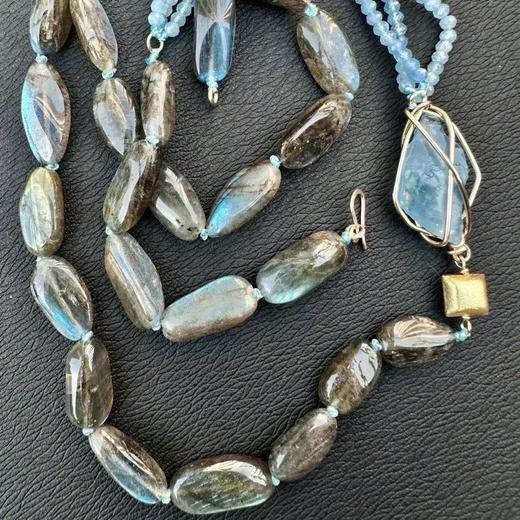 SpoiledBrat Jewelry不对称渐变蓝宝斜长石项链 商品图1