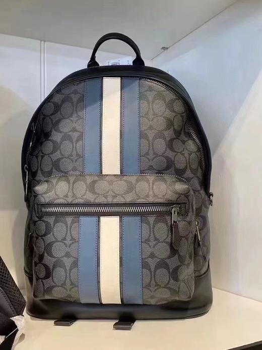 KC 蔻家男款双肩包pvc配皮条纹背包 奥莱订单 商品图2