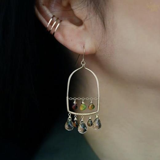 SpoiledBrat Jewelry瓶中石系列 | 欧珀碧玺耳环 商品图2